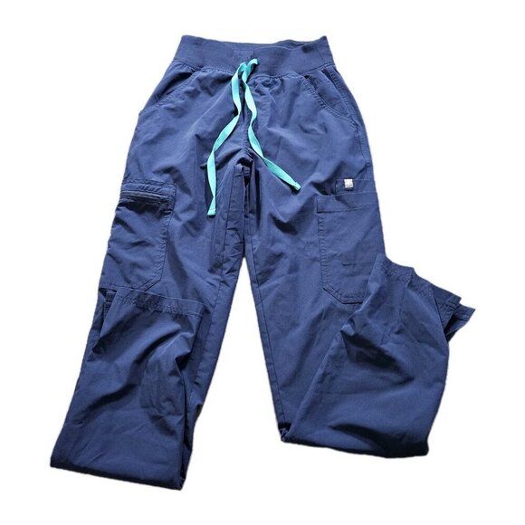 Figs Scrub Pants Womens XXS Yola Navy Blue FREEx Lined  High Waist W23SW2007 - Picture 13 of 14